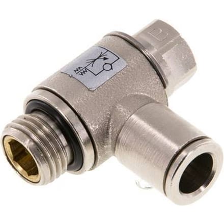 L-stuk Regelventiel 8 mm - G1/4'' Regeling-Uit Messing Sleufschroef