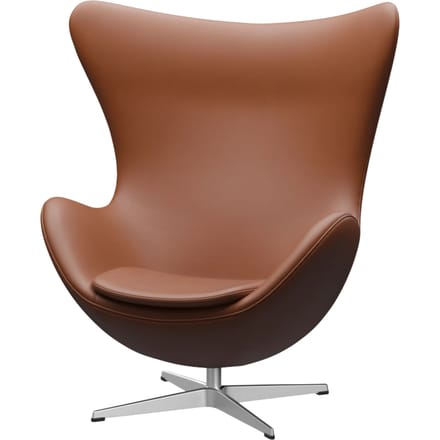 Fritz Hansen Het ei - leer Essential walnoten - aluminium