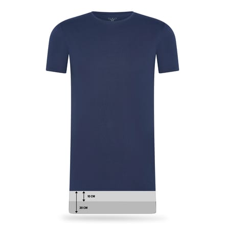 Cappuccino Italia - Heren 4-Pack T-shirt - Extra Lang - Blauw - Maat M