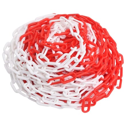 vidaXL - Veiligheidsketting - Ø - 4 - mm - 30 - m - kunststof - rood - en - wit