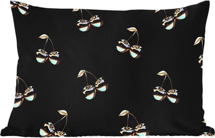Buitenkussens - Tuin - Patroon - Kersen - Goud - Chrome - 50x30 cm