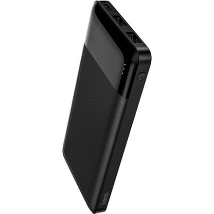 Hoco Powerbank 10.000 mAh - Compacte Snellader - 2x USB-A Output - Met LED Indicator - Zwart