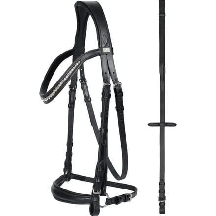 HorseGuad Trenshoofdstel lage neusriem Cryll-Black-Pony