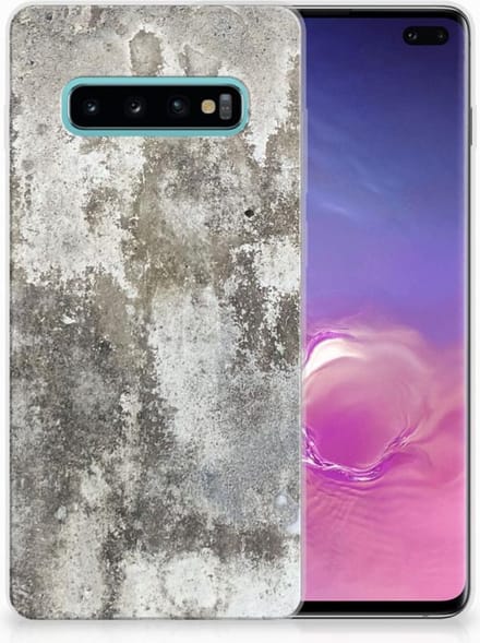 Samsung Galaxy S10 Plus TPU Siliconen Hoesje Beton Print