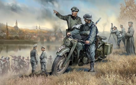 Zvezda Modelbouwpakket Militaire voertuigen - 3632 German R12 Heavy Motorcycle Single Plastic - 1:35 - Modelbouw