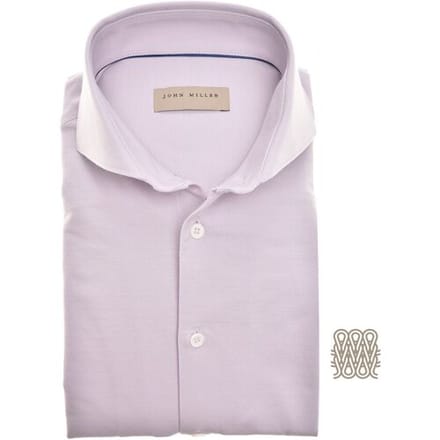 John Miller Overhemd Slim Uni Color Cutaway Collar Tricot Lila / male