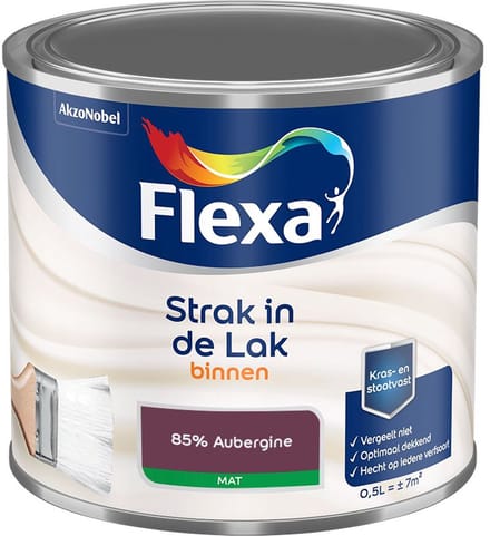 Flexa - Strak In De Lak Binnenlak Mat - 85% Aubergine - Mengverf - 500 Ml