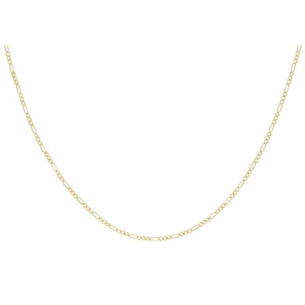 Lucardi Dames Ketting figaro diamond cut - 9 karaat - Ketting - Cadeau - 51 cm - Geelgoud