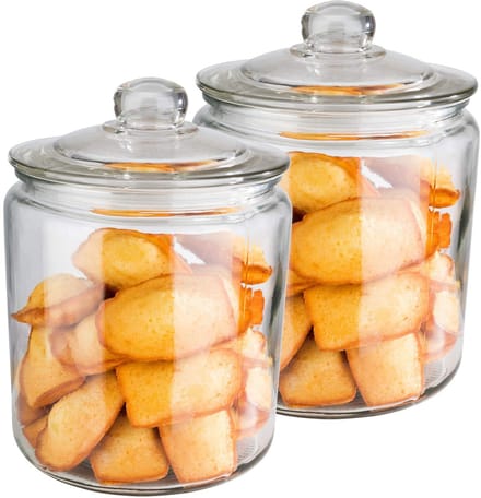 APS Classic Voorraadpotten van Glas - met Luchtdichte Deksel - Snoeppot - 4,0L - Set van 2