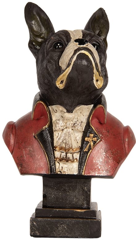 Clayre & Eef Decoratie Beeld Hond 15x12x26 cm Zwart Kunststof