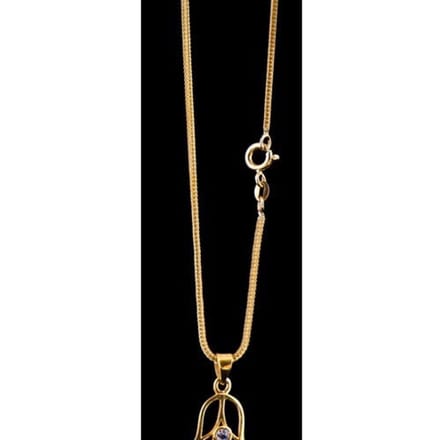 Vossenstaart ketting 40 cm verguld