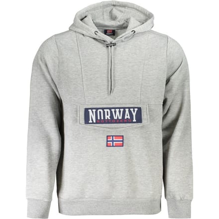 Noorwegen 1963 Grigio Katoenen Heren Sweatshirt met Kap