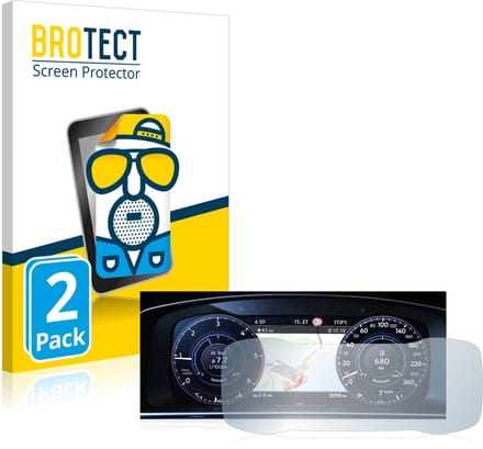 BROTECT - Screenprotector voor Volkswagen Golf 7 Facelift (2016-2019) Active Info Display 12.3" - Folie Beschermfolie matte 2 Stuks
