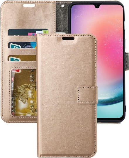 Portemonnee Book Case Hoesje Geschikt voor: Samsung Galaxy A25 - Goud