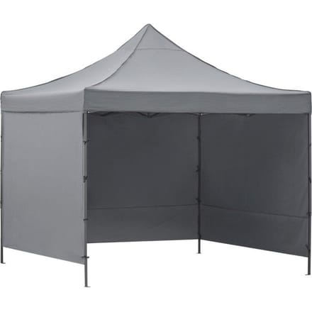 Springos Partytent - 300x300xcm - Hoogte Verstelbaar - PVC - Polyester - Harmonica- Frame - Grijs