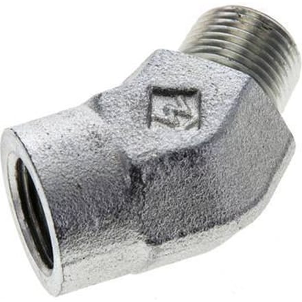 45°  L-Koppeling 3/8'' NPT Buitendraad X Binnendraad Staal 210bar