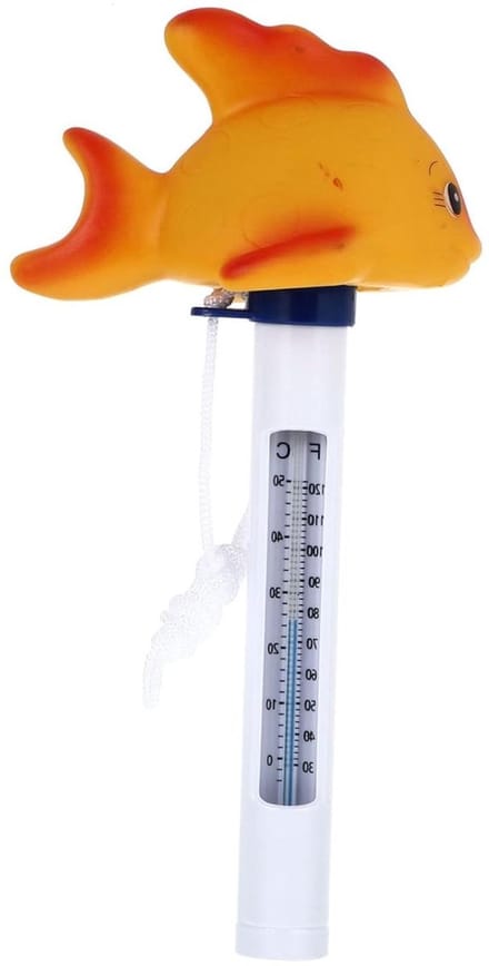 Zwembad Thermometer - Watermeter Drijvend - Watertemperatuur Meten - Dubbele Weergave - 22 cm - Oranje