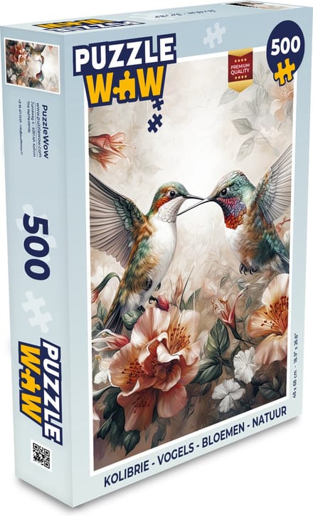Puzzel Kolibrie - Vogels - Bloemen - Natuur - Legpuzzel - Puzzel 500 stukjes