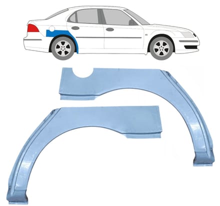 Reparatiepaneel achterspatbord voor Saab 9-3 2002-2012 / Links + Rechts / Set