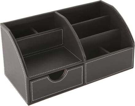Bruine bureau-organizer van kunstleer