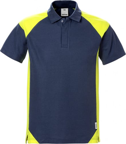 Fristads Poloshirt 7047 Phv - Marineblauw/hi-vis geel - 4XL