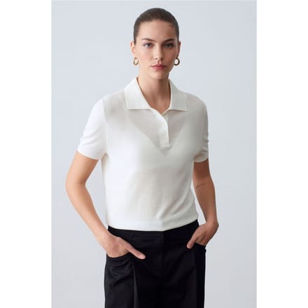 Dames Polo Kraag Knop Blouse