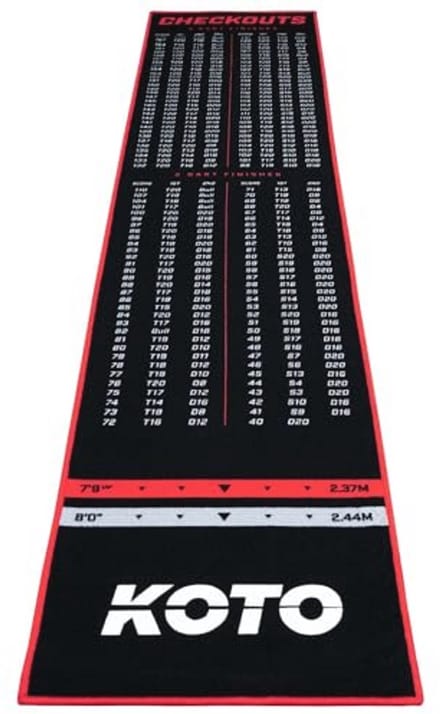Carpet Checkout Rood 285 x 60 cm - Antislip Dartmat met Score Indicator
