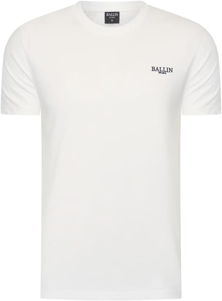 Heren Tee SS met Ballin Est. 2013 Flower Backprint Shirt Print - Wit - Maat M