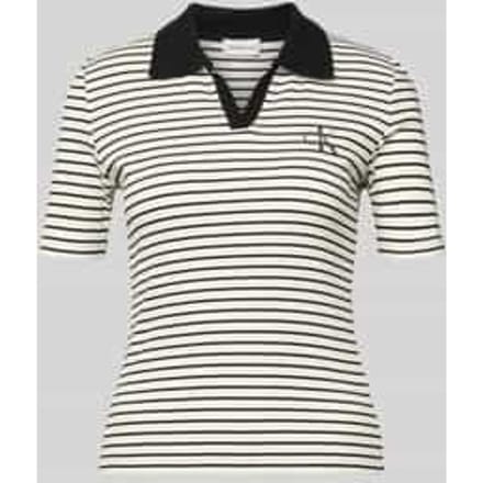 slim fit poloshirt met label-stitching