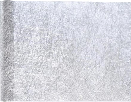 Feest tafelkleed met metallic tafelloper op rol - zwart/zilver - 10 meter