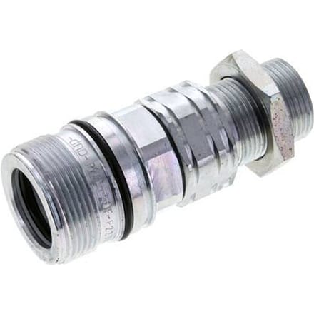 Stalen DN 20 Hydraulische Koppeling Snelkoppeling 22 mm L Knelring Schotkoppeling ISO 14541/8434-1 D M42 x 2