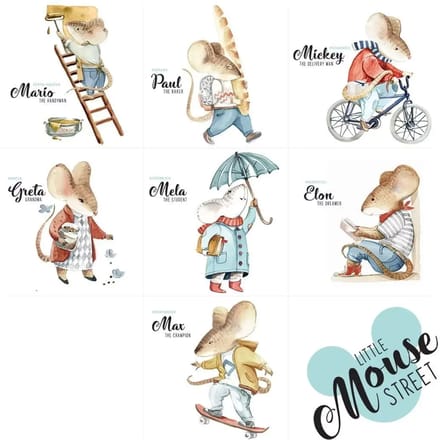 Stickers voor baby's Dekornik Little Mouse Street Set