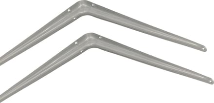 AMIG Plankdrager/planksteun van metaal - 2x - gelakt zilver - H400 x B350 mm