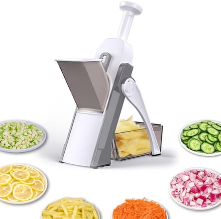 Multifunctionele Groentesnijder Mandoline - Keukensnijder - RVS Mes - BPA-vrij - Grijs