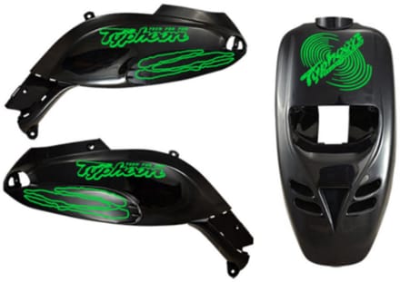 Piaggio Typhoon Stickerset - Cyclone - Fluor Groen