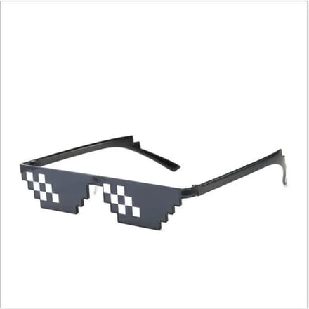 Mozaïek Pixel Code Grappige Zonnebril Anime Cool Verjaardagscadeau Podium Disco Prestatie Zonnebril black