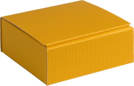 Geschenkdoos ribbelkarton 15x14x5,5cm GEEL (100 stuks)