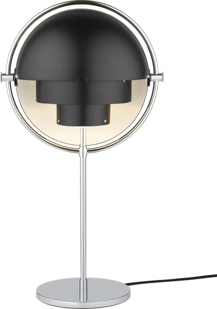 Gubi Lite tafellamp, hoogte 50 cm, chroom/zwart
