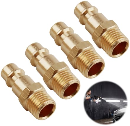 Dailygoods - Set van 4 Messing Persluchtverbindingen met 1/4 Inch Draad