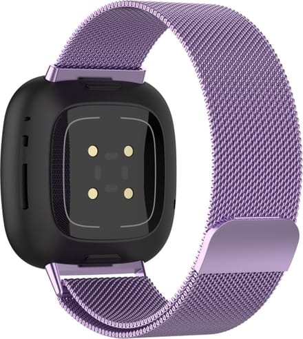 Milanees bandje - geschikt voor Fitbit Versa 3, Versa 4 / Sense - M/L - lila