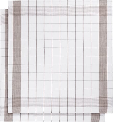 set van 12 keukenhanddoeken - De Witte Lietaer - kleur wit/bruin