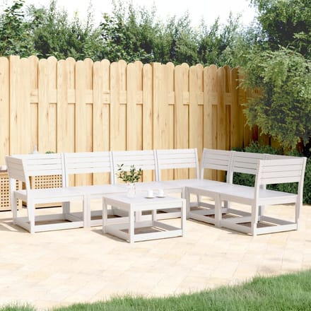 vidaXL - 6-delige - Loungeset - massief - grenenhout - wit