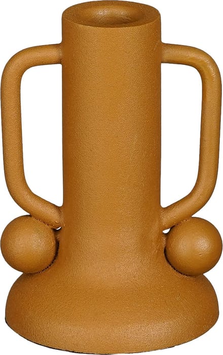 Ula Candlestick - H12 x Ø8 cm - Metal - Light brown