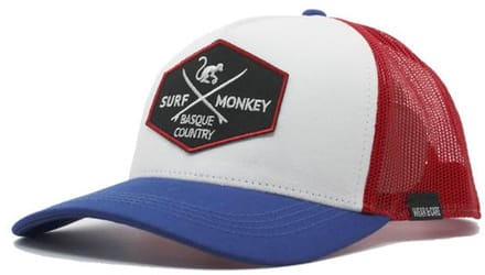 Surf Monkey - Trucker Cap - 5 Panel - One Size - Organisch Cotton - Blauw rood
