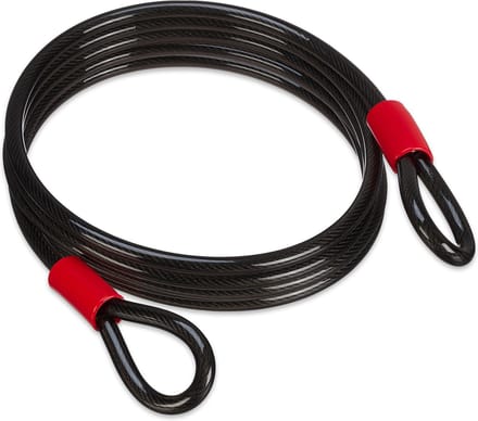 staalkabel - met lussen - Ø 12 mm - 5 m - geplastificeerde stalen kabel - zwart