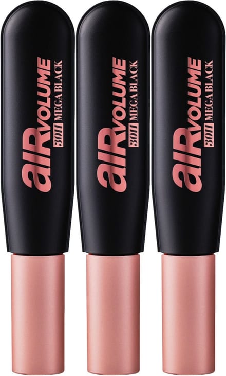 L'Oréal Air Volume Mega 30H Mascara Extra Zwart - 3 x - Voordeelverpakking