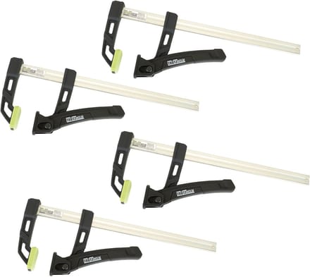 TRUTZHOLM - 4x - Eénhandsklem - 80 kg - Spanvermogen - 25 cm spanbereik - Aluminium - Snelklem