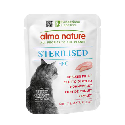 Voordeelpakket: 24x 50g Almo Nature HFC Sterilisede Kipfilet natvoer voor katten