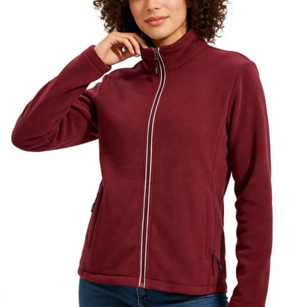 BUBW® Dames Outdoorjas - Warme Fleece Jas - Winddicht & Lichtgewicht - Softshell Jas - Rood - Maat M