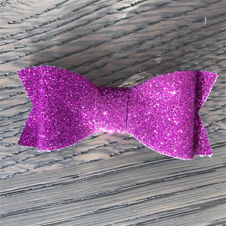 Haarclip Glitter Strik Medium Donker Roze